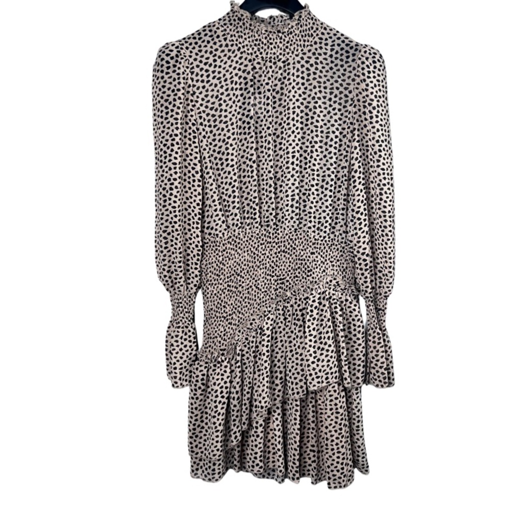 NWT FashionNova Women’s Let’s Talk Tea Mini Dress Taupe Mini Dress Size Small - Picture 2 of 11